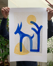Load image into Gallery viewer, The Blue White hand printed poster
